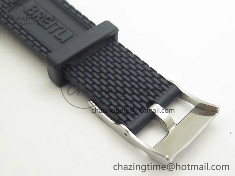 Super Ocean Heritage Blue Ceramic Bezel SS Blue Dial On Rubber Strap A2824