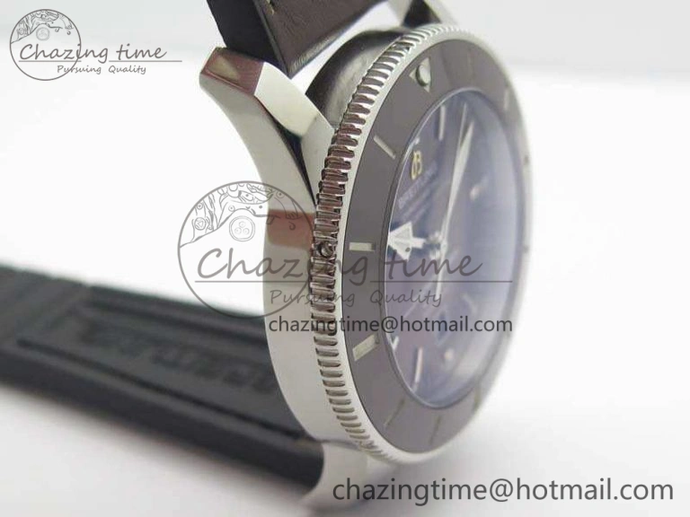 Super Ocean Heritage Brown Ceramic Bezel SS Brown Dial On Brown Gummy Strap A2824