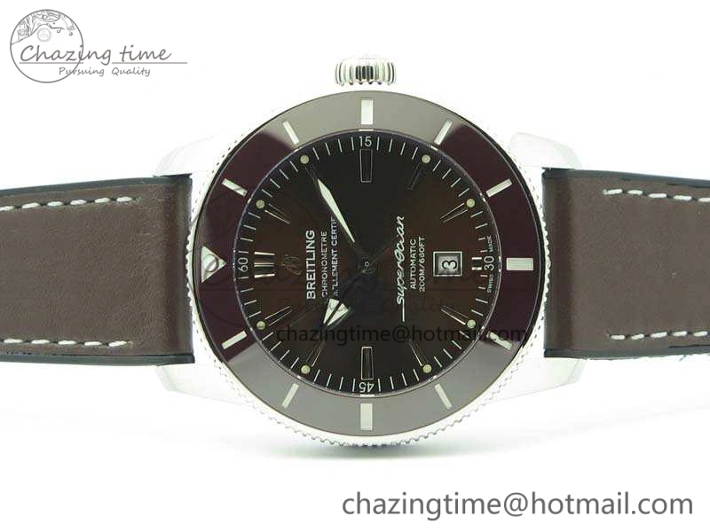 Super Ocean Heritage Brown Ceramic Bezel SS Brown Dial On Brown Gummy Strap A2824