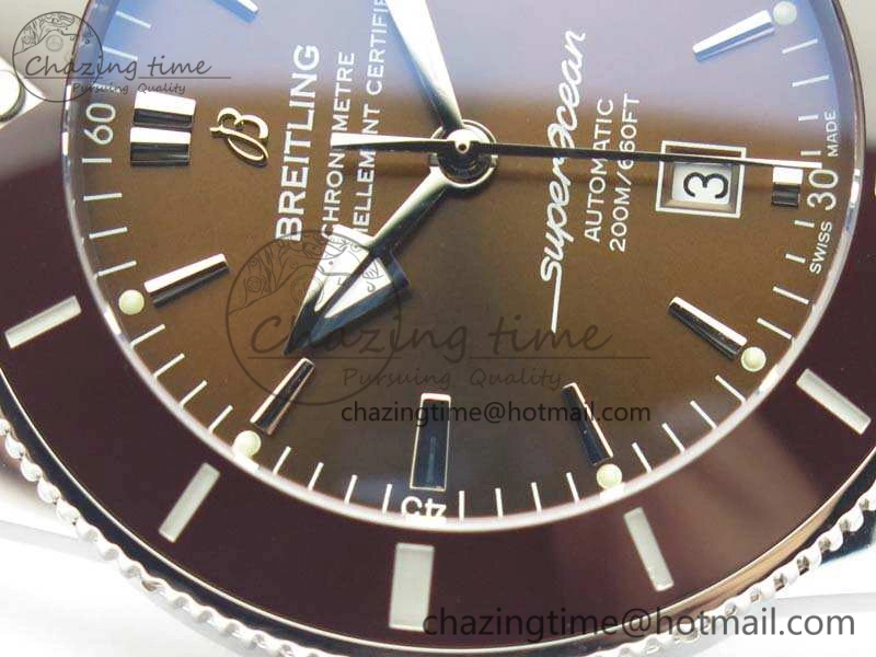 Super Ocean Heritage Brown Ceramic Bezel SS Brown Dial On Brown Gummy Strap A2824