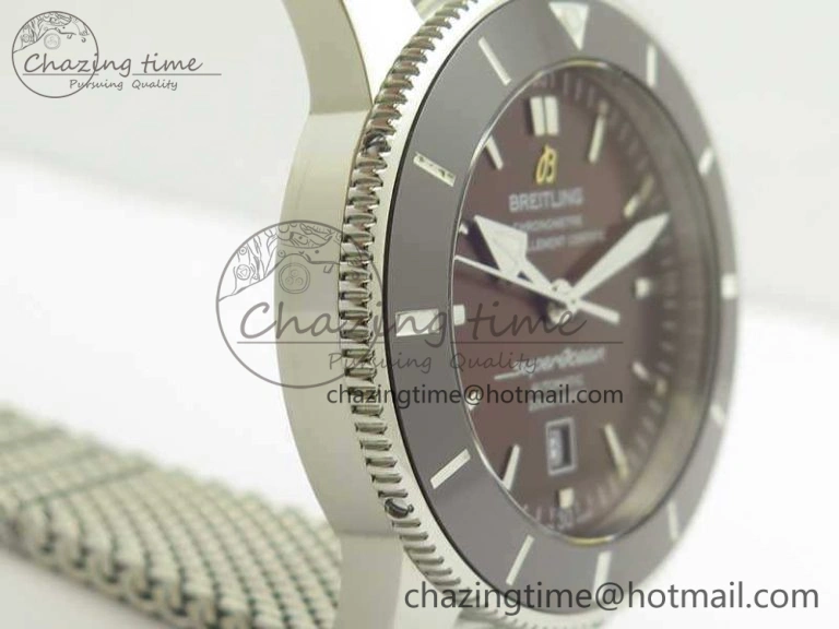 Super Ocean Heritage Brown Ceramic Bezel SS Brown Dial On SS Bracelet A2824