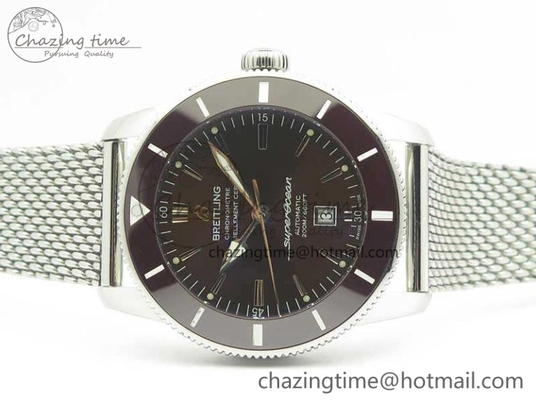 Super Ocean Heritage Brown Ceramic Bezel SS Brown Dial On SS Bracelet A2824