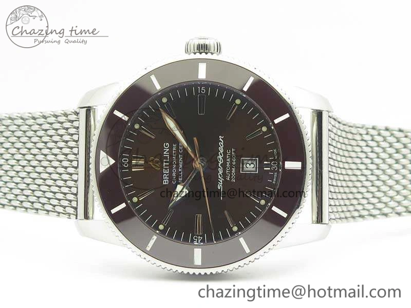 Super Ocean Heritage Brown Ceramic Bezel SS Brown Dial On SS Bracelet A2824