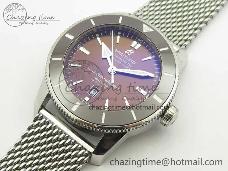 Super Ocean Heritage Brown Ceramic Bezel SS Brown Dial On SS Bracelet A2824