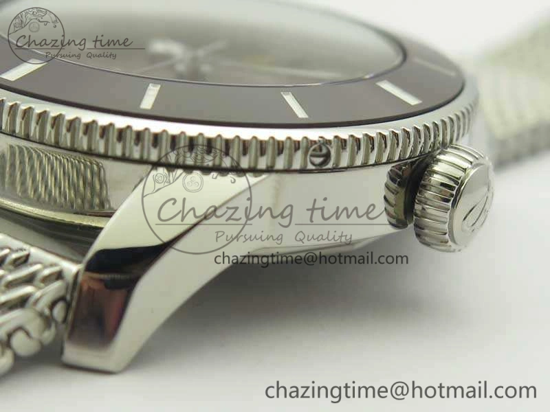Super Ocean Heritage Brown Ceramic Bezel SS Brown Dial On SS Bracelet A2824