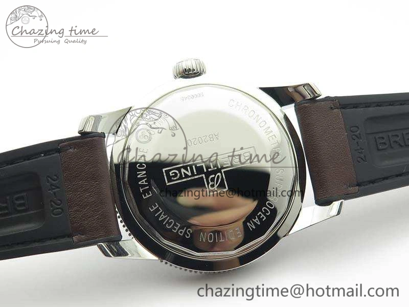 Super Ocean Heritage Brown Ceramic Bezel SS Gray Dial On Brown Gummy Strap A2824