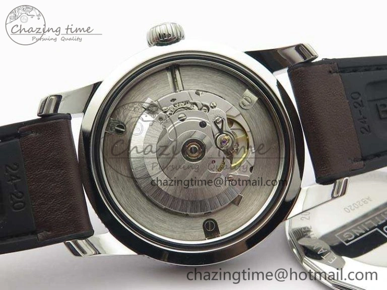 Super Ocean Heritage Brown Ceramic Bezel SS Gray Dial On Brown Gummy Strap A2824