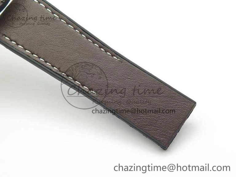Super Ocean Heritage Brown Ceramic Bezel SS Gray Dial On Brown Gummy Strap A2824