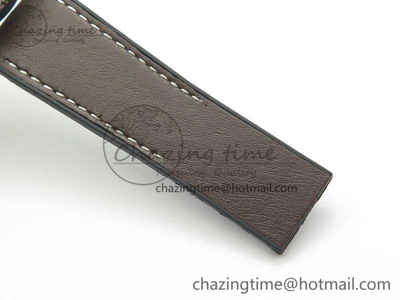 Super Ocean Heritage Brown Ceramic Bezel SS Gray Dial On Brown Gummy Strap A2824