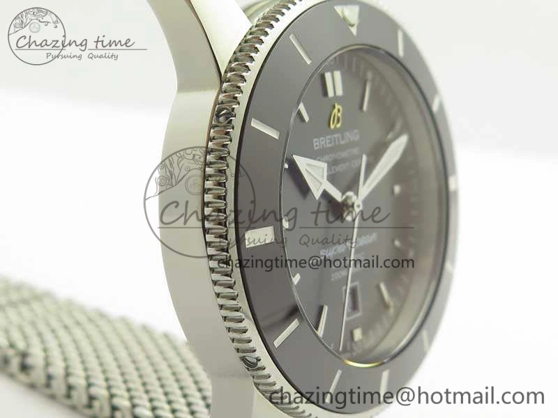 Super Ocean Heritage Brown Ceramic Bezel SS Gray Dial On SS Bracelet A2824