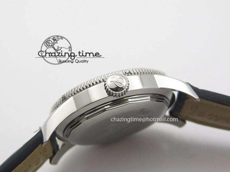Super Ocean Heritage SS Black Dial On Black Leather Strap A2824