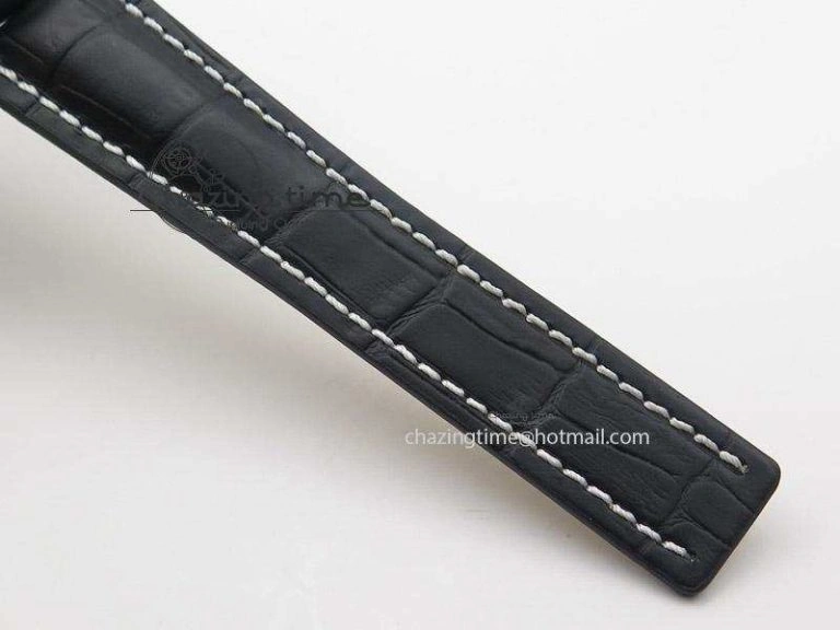 Super Ocean Heritage SS Black Dial On Black Leather Strap A2824