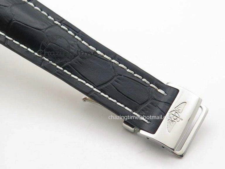 Super Ocean Heritage SS Black Dial On Black Leather Strap A2824
