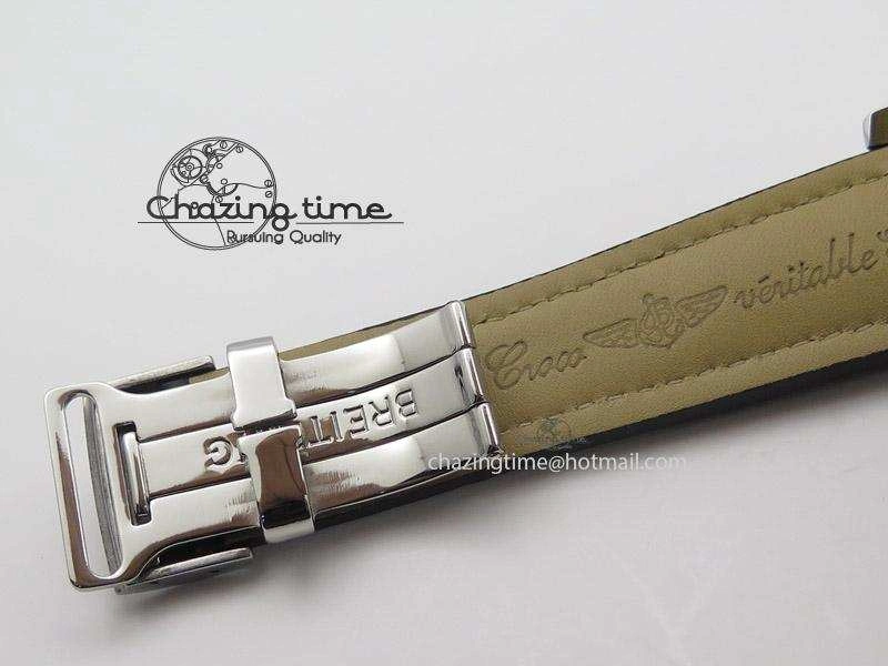 Super Ocean Heritage SS Black Dial On Black Leather Strap A2824