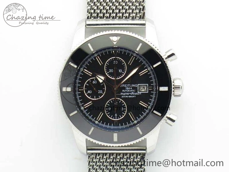 SuperOcean 1884 Heritage SS Black Dial On Bracelet A7750