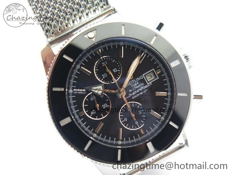 SuperOcean 1884 Heritage SS Black Dial On Bracelet A7750