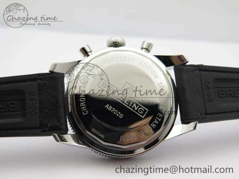 SuperOcean 1884 Heritage SS Black Dial On Leather Strap A7750