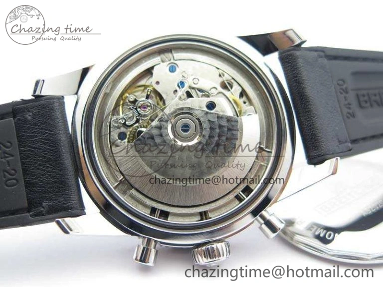SuperOcean 1884 Heritage SS Black Dial On Leather Strap A7750