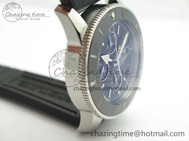 SuperOcean 1884 Heritage SS Black Dial On Leather Strap A7750