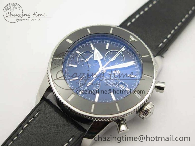 SuperOcean 1884 Heritage SS Black Dial On Leather Strap A7750