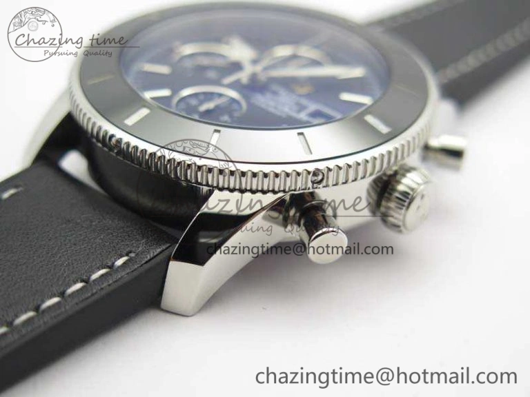 SuperOcean 1884 Heritage SS Black Dial On Leather Strap A7750