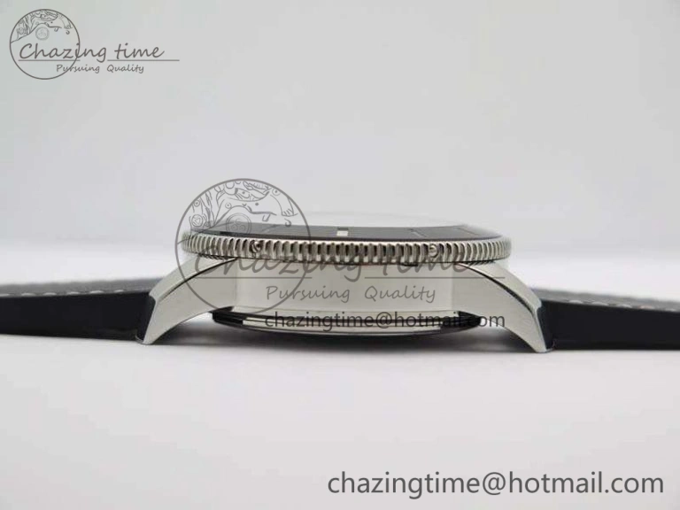 SuperOcean 1884 Heritage SS Black Dial On Leather Strap A7750