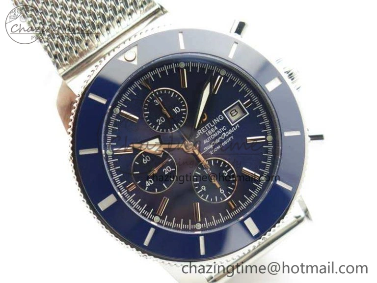 SuperOcean 1884 Heritage SS Blue Dial On Bracelet A7750