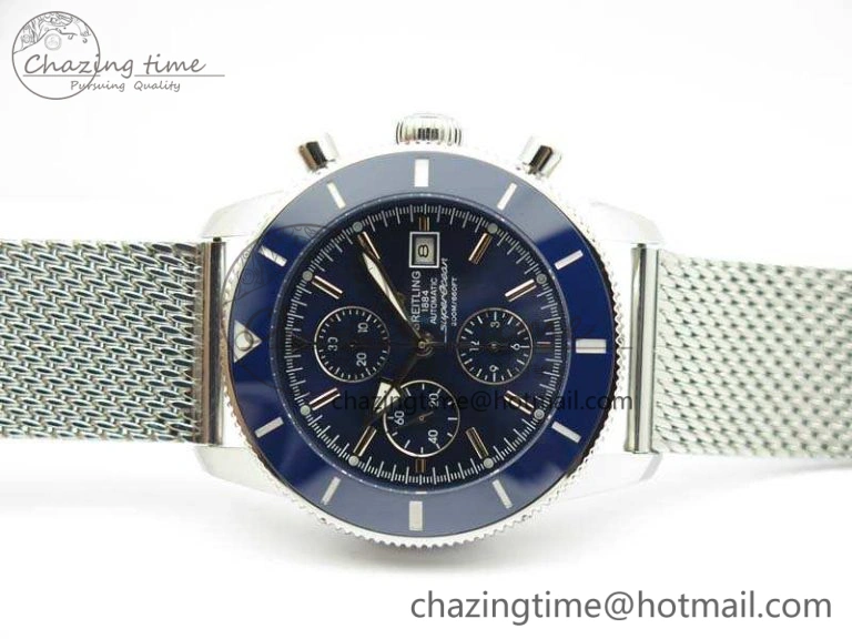 SuperOcean 1884 Heritage SS Blue Dial On Bracelet A7750