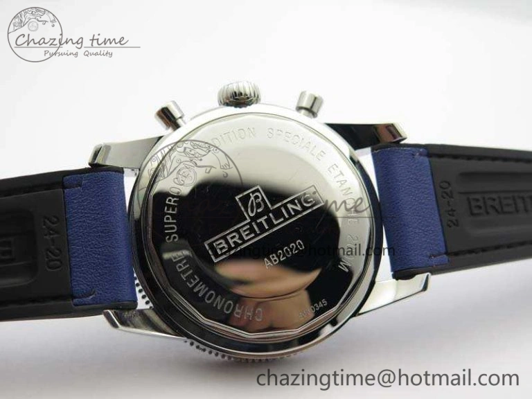 SuperOcean 1884 Heritage SS Blue Dial On Leather Strap A7750