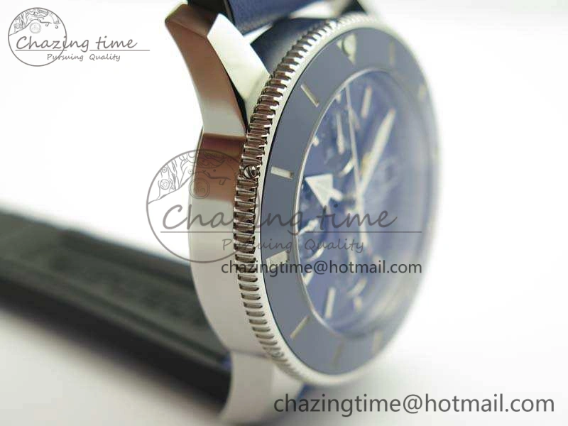 SuperOcean 1884 Heritage SS Blue Dial On Leather Strap A7750