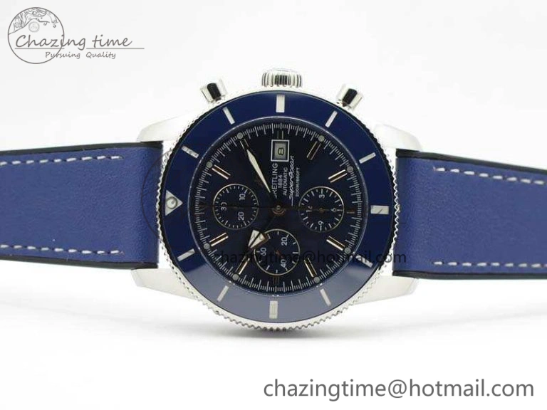 SuperOcean 1884 Heritage SS Blue Dial On Leather Strap A7750
