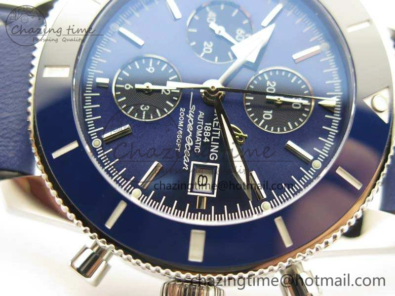 SuperOcean 1884 Heritage SS Blue Dial On Leather Strap A7750
