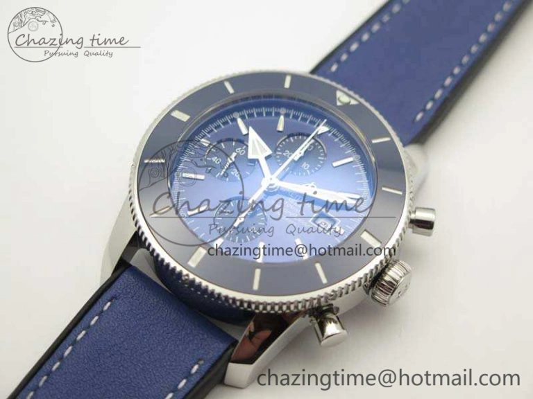 SuperOcean 1884 Heritage SS Blue Dial On Leather Strap A7750