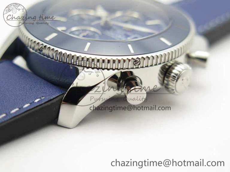 SuperOcean 1884 Heritage SS Blue Dial On Leather Strap A7750