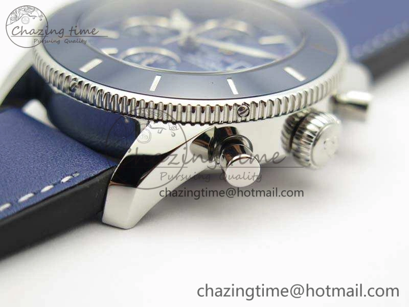 SuperOcean 1884 Heritage SS Blue Dial On Leather Strap A7750