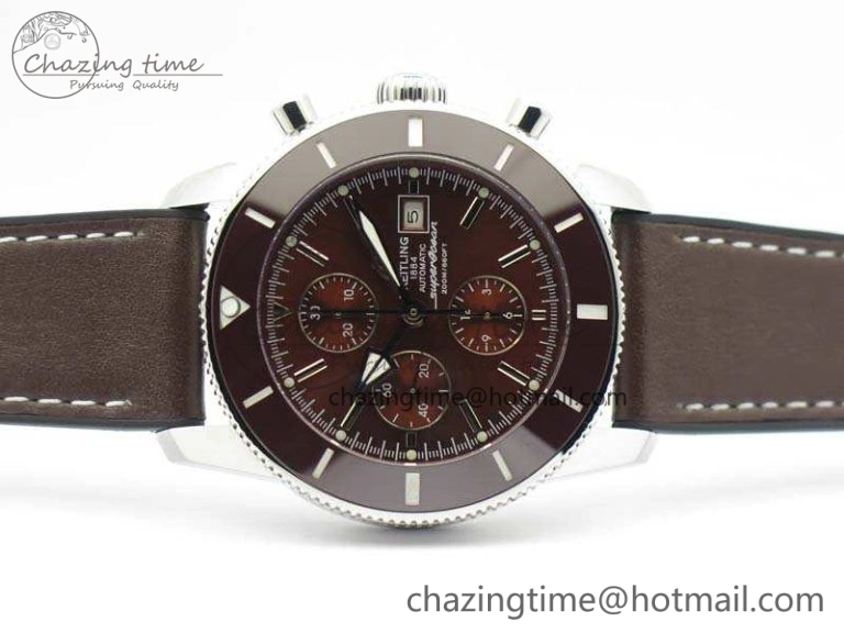 SuperOcean 1884 Heritage SS Brown Dial On Leather Strap A7750