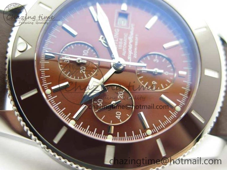 SuperOcean 1884 Heritage SS Brown Dial On Leather Strap A7750