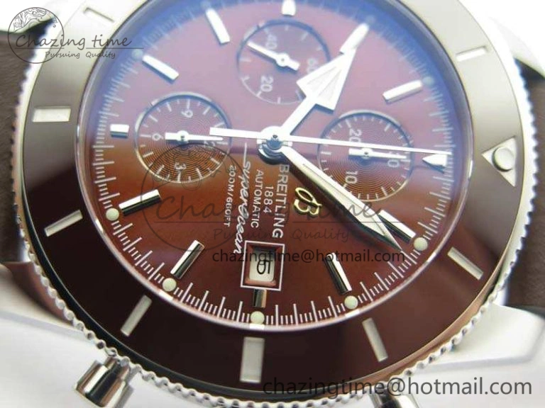 SuperOcean 1884 Heritage SS Brown Dial On Leather Strap A7750