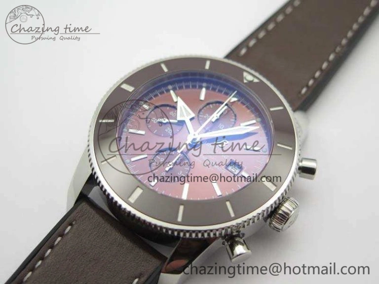 SuperOcean 1884 Heritage SS Brown Dial On Leather Strap A7750