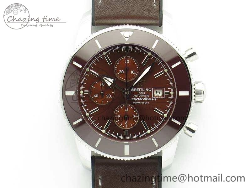 SuperOcean 1884 Heritage SS Brown Dial On Leather Strap A7750