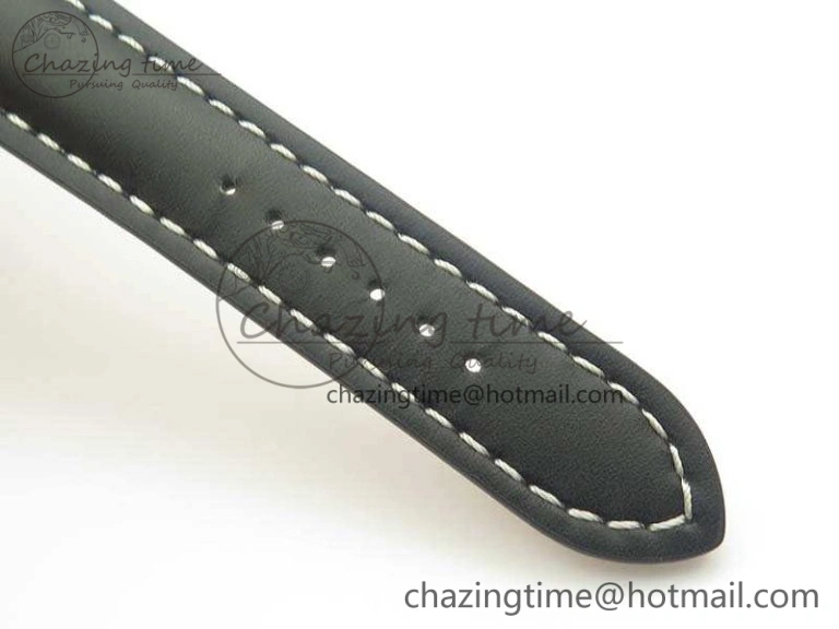 SuperOcean 42mm A17321 SS 1:1 Best Edition Black Dial Green Bezel On Leather Strap ETA2824