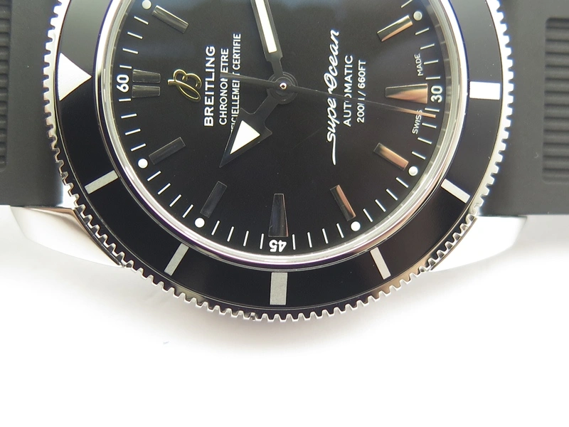 SuperOcean 42mm A17321 SS 1:1 Best Edition Black Dial On Rubber Strap A2824 (Free Rubber Strap)