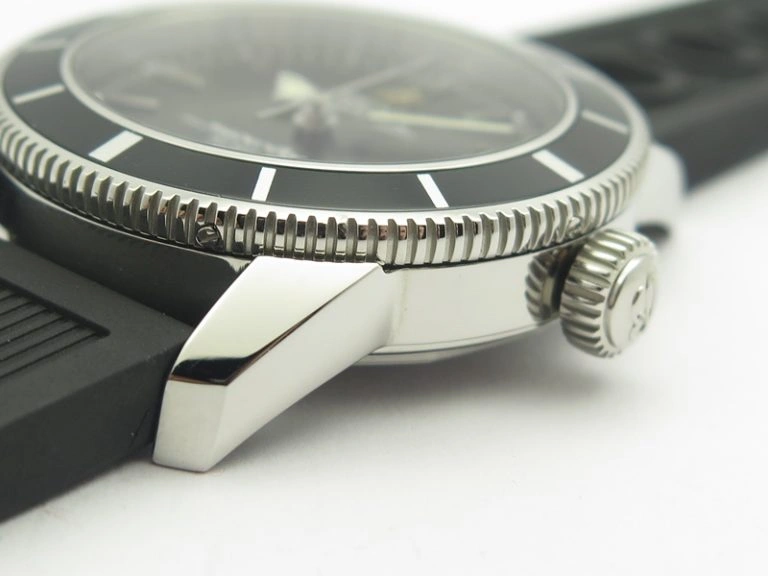SuperOcean 42mm A17321 SS 1:1 Best Edition Black Dial On Rubber Strap A2824 (Free Rubber Strap)
