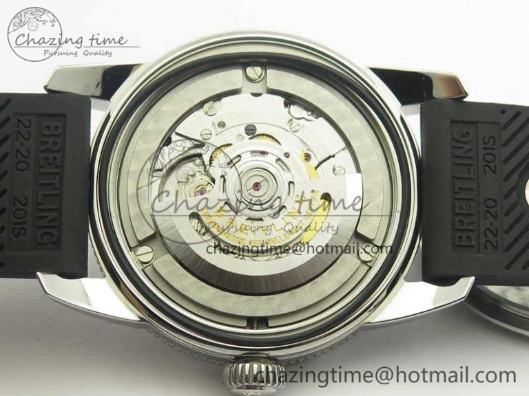 SuperOcean 42mm A17321 SS 1:1 Best Edition Black Dial On Rubber Strap A2824 (Free Rubber Strap)