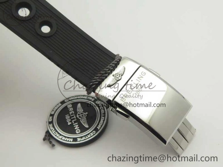 SuperOcean 42mm A17321 SS 1:1 Best Edition Black Dial On Rubber Strap A2824 (Free Rubber Strap)