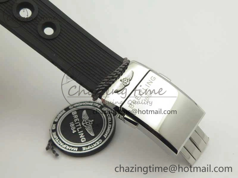 SuperOcean 42mm A17321 SS 1:1 Best Edition Black Dial On Rubber Strap A2824 (Free Rubber Strap)