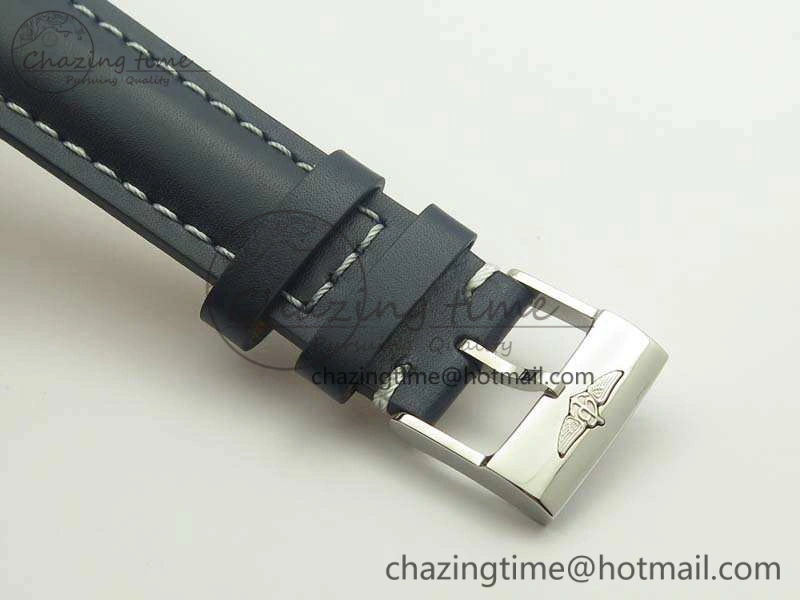 SuperOcean 42mm A17321 SS 1:1 Best Edition Blue Dial On Leather Strap ETA2824