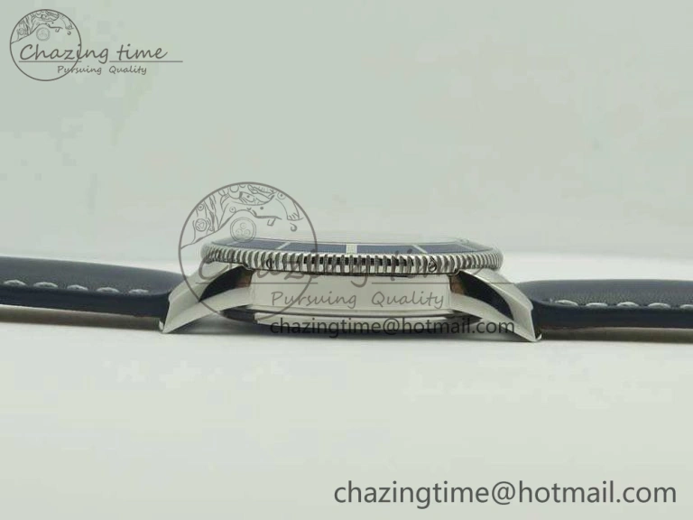 SuperOcean 42mm A17321 SS 1:1 Best Edition Blue Dial On Leather Strap ETA2824