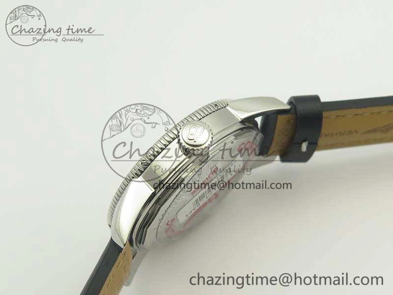SuperOcean 42mm A17321 SS 1:1 Best Edition Cream Dial On Leather Strap ETA2824