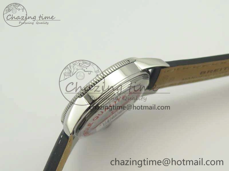 SuperOcean 42mm A17321 SS 1:1 Best Edition Cream Dial On Leather Strap ETA2824